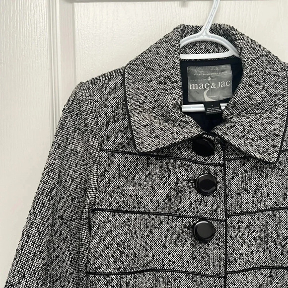 Mac & Jac Tweed Salt & Pepper Coat | Women’s Size 8 - Picture 3 of 7